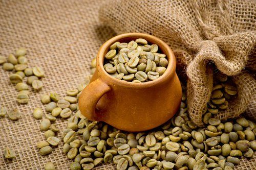 Granos de café verde