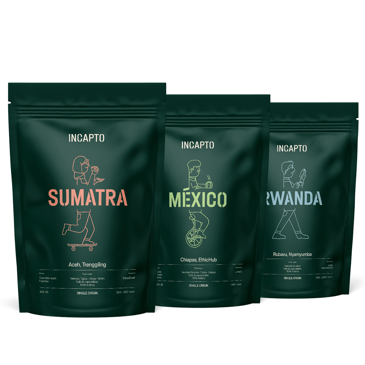 Pacote de cafés exóticos - Incapto