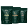 Pacote de degustação de grãos de café da América do Sul