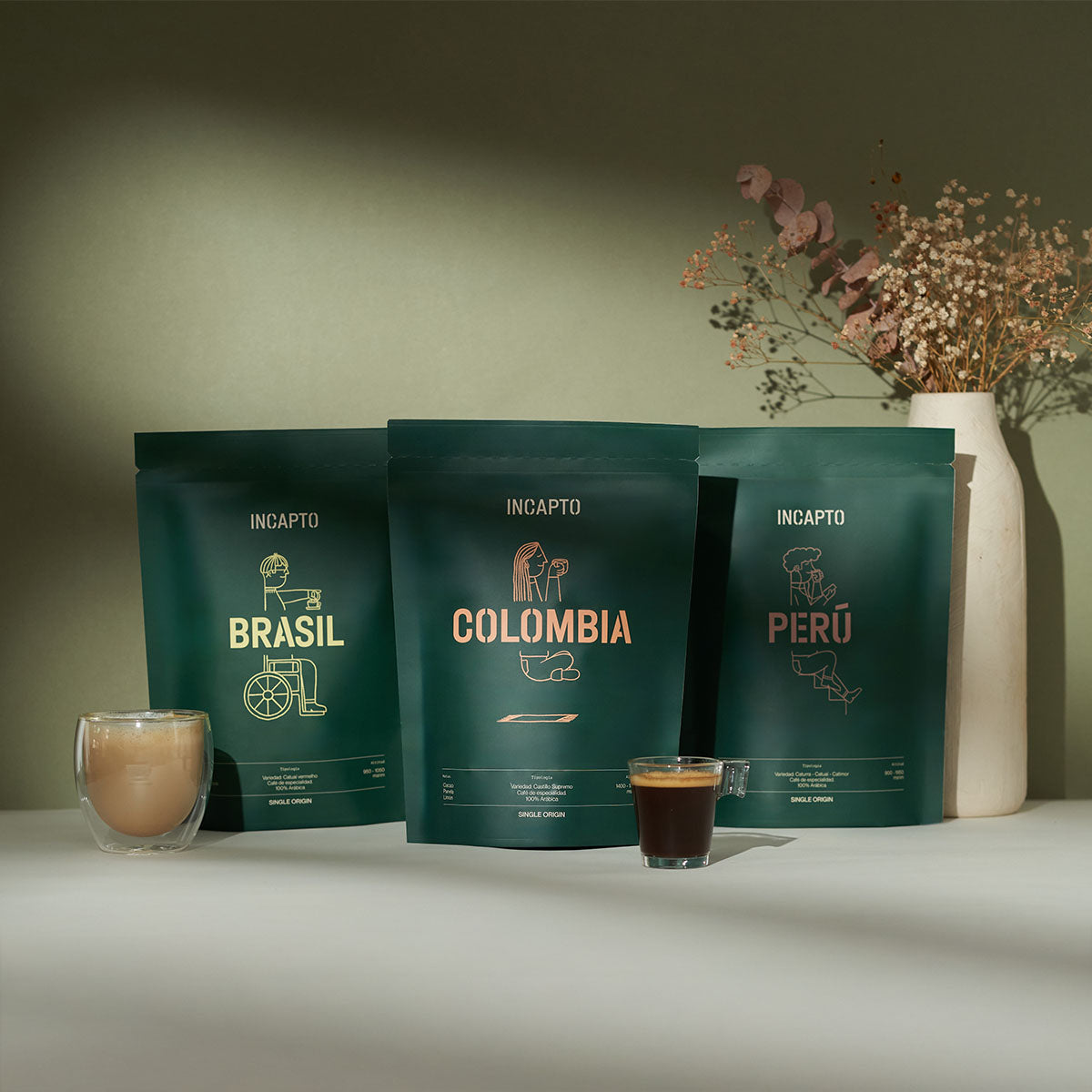 Pacote de degustação de grãos de café da América do Sul - Incapto