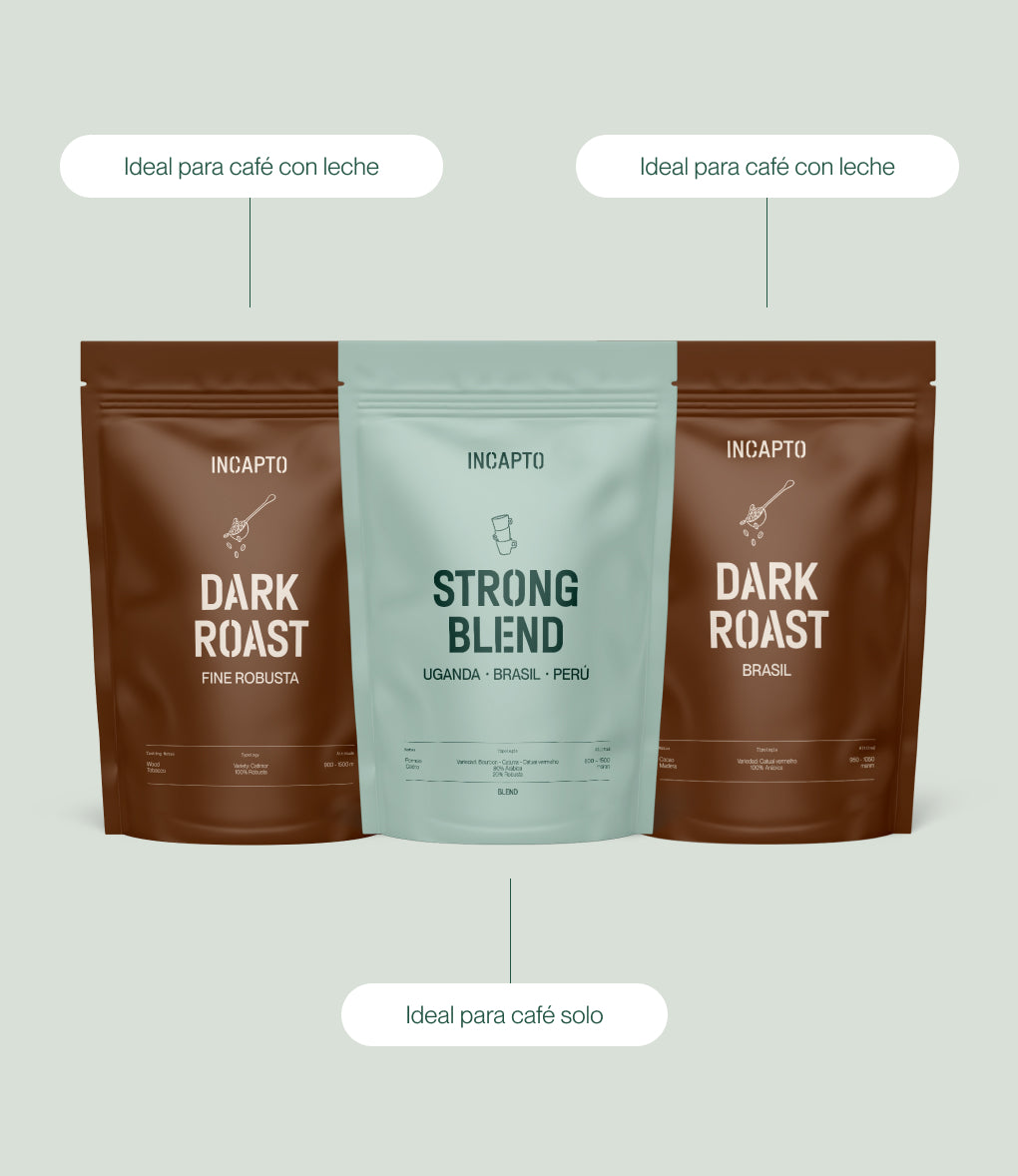 Pack de café fuerte en grano - Incapto