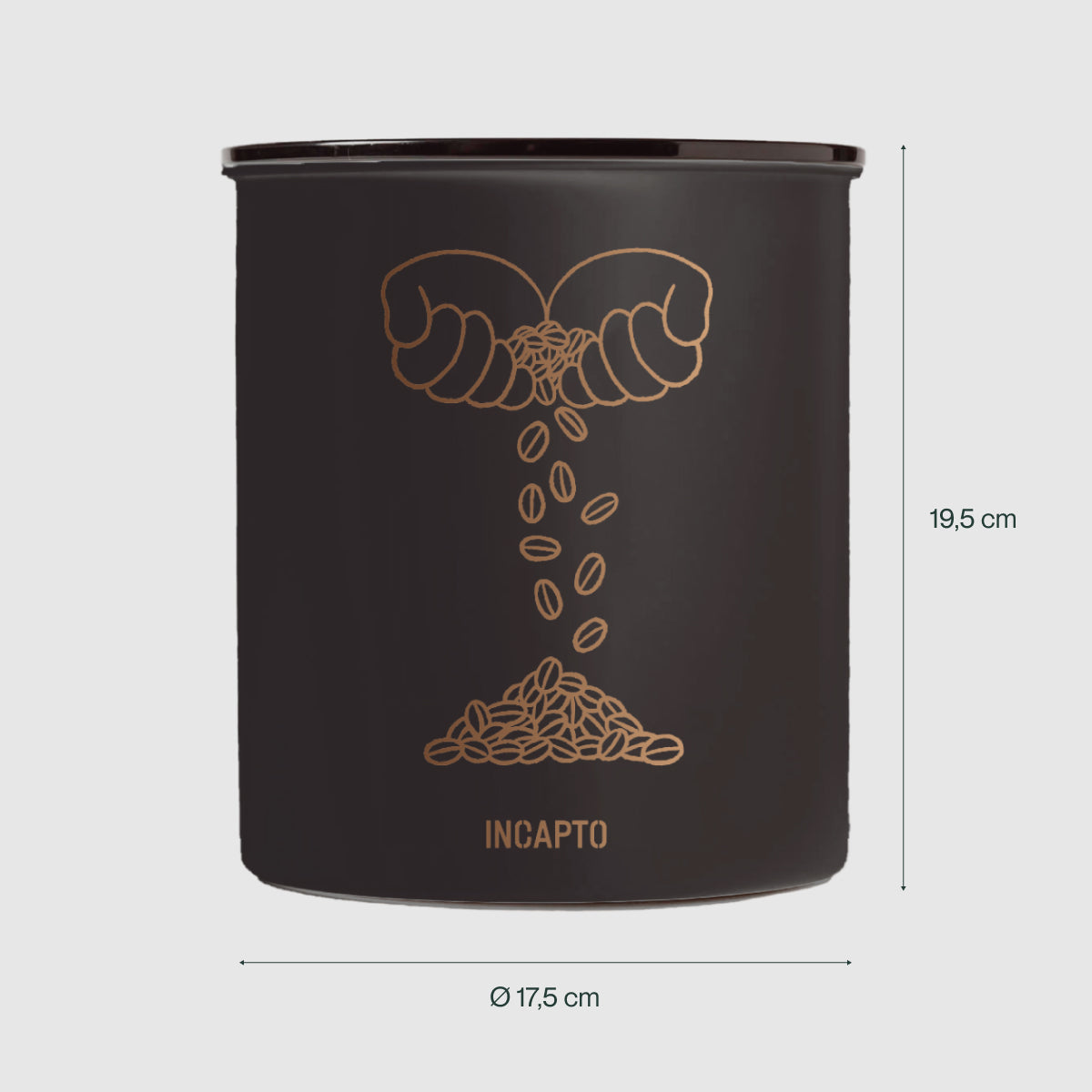 Infografica con misure Airscape 1 kg Nero