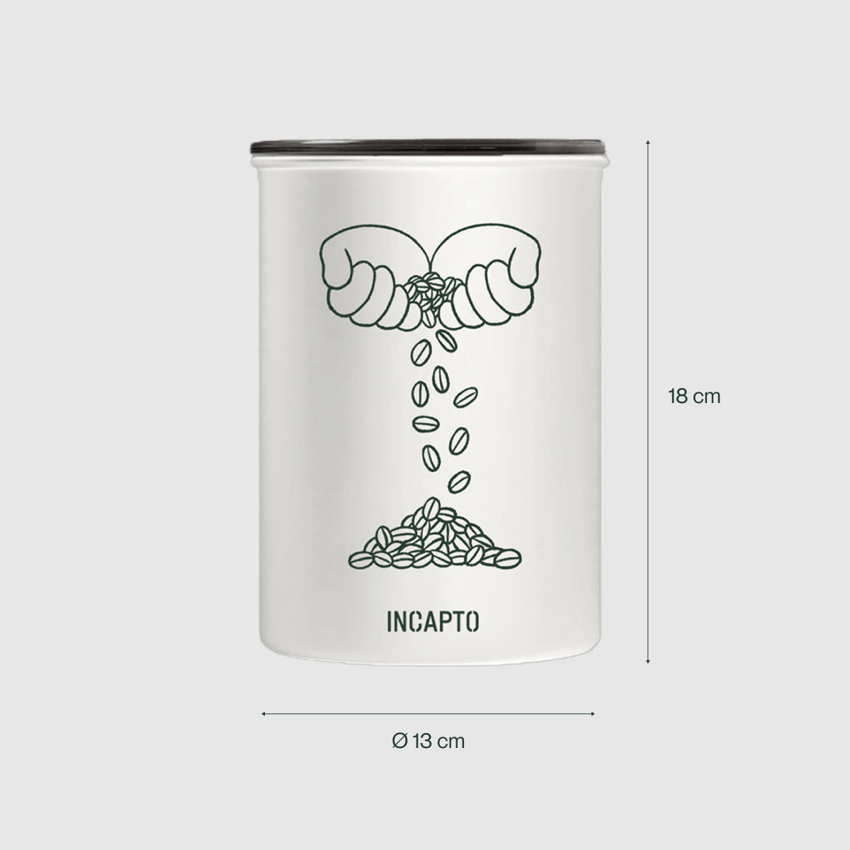 Infografica con misure Airscape 500 g Bianco