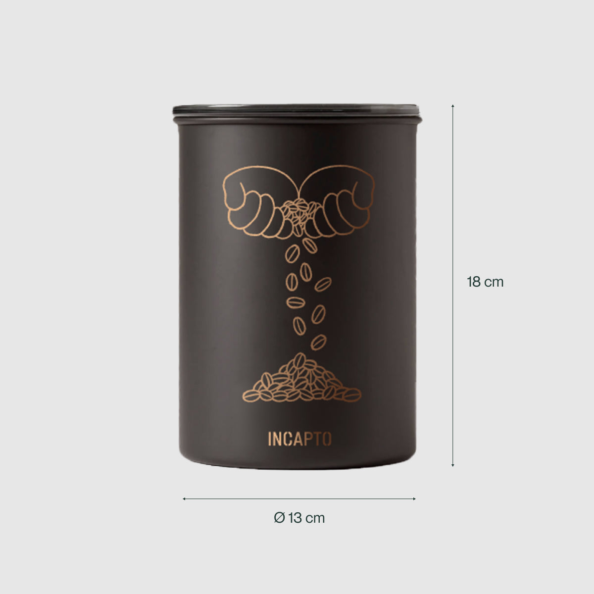 Infografica con misure Airscape 500 g Nero
