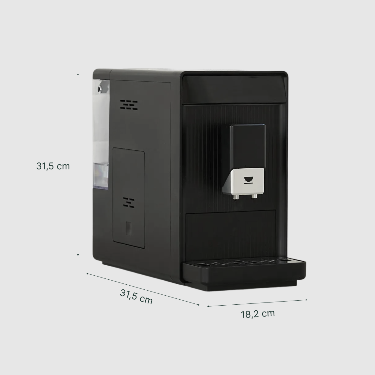 Mesures de la cafetera INCAPTO Aura Black