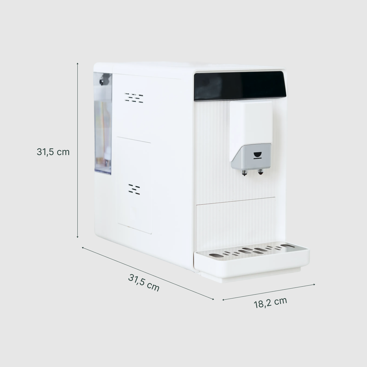 Mesures de la cafetera INCAPTO Aura White