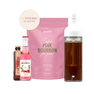 Pacote de café e rosas