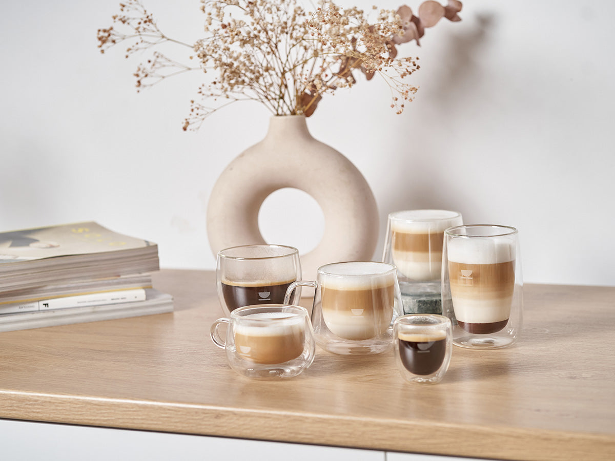 Set mit 2 doppelwandigen Gläsern für Espressokaffee 60 ml