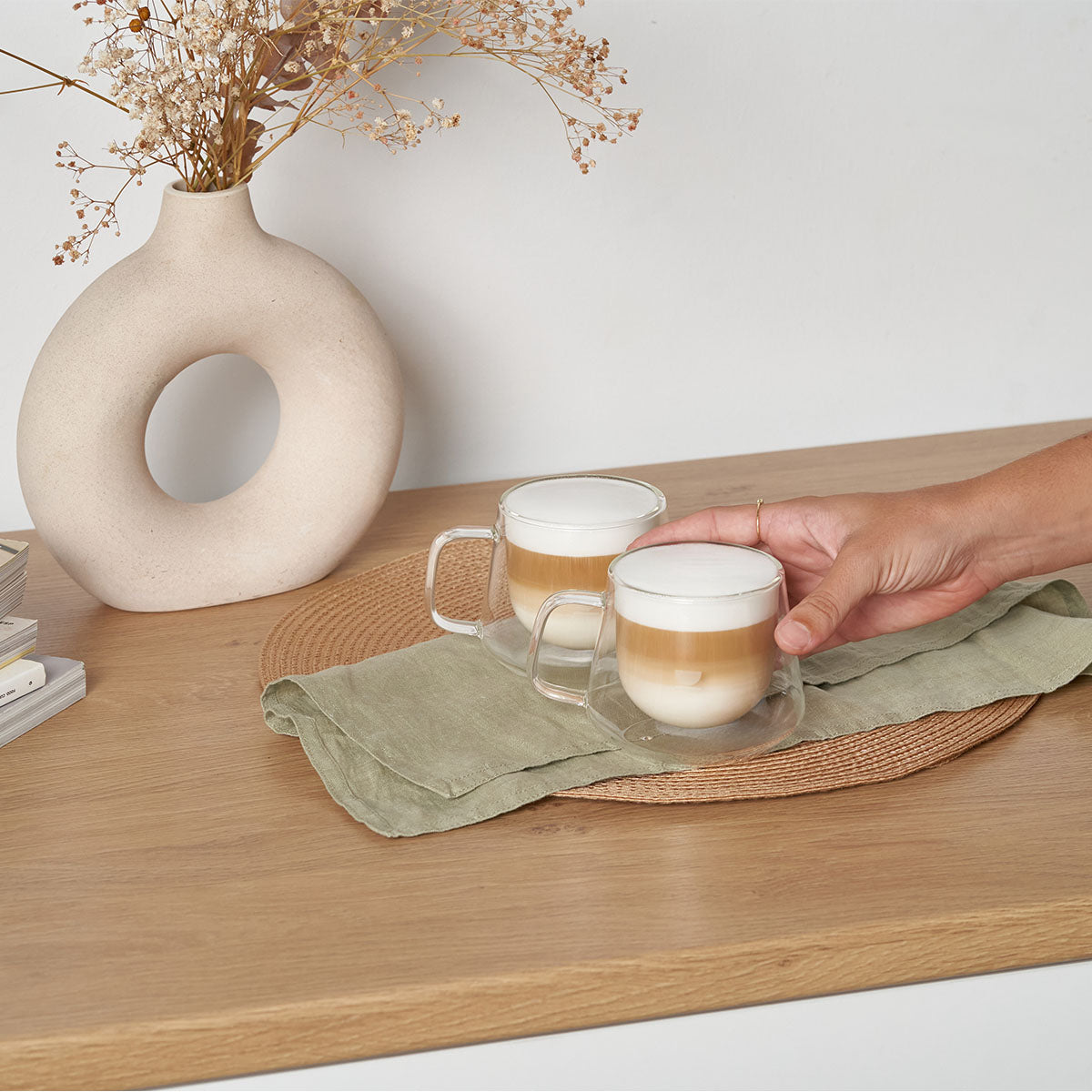 Conjunto Chávenas Cappuccino de parede dupla e com asa, 200ml - Incapto